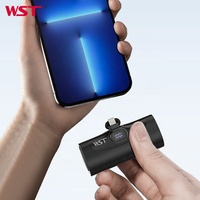 Banque d'alimentation portable WST avec écran LED numérique, charge rapide PD, 5000 mAh, mini station d'accueil avec prise