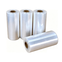 Film rétractable en plastique PE transparent sur mesure, rouleau de film rétractable thermique personnalisé de 25 microns avec impression