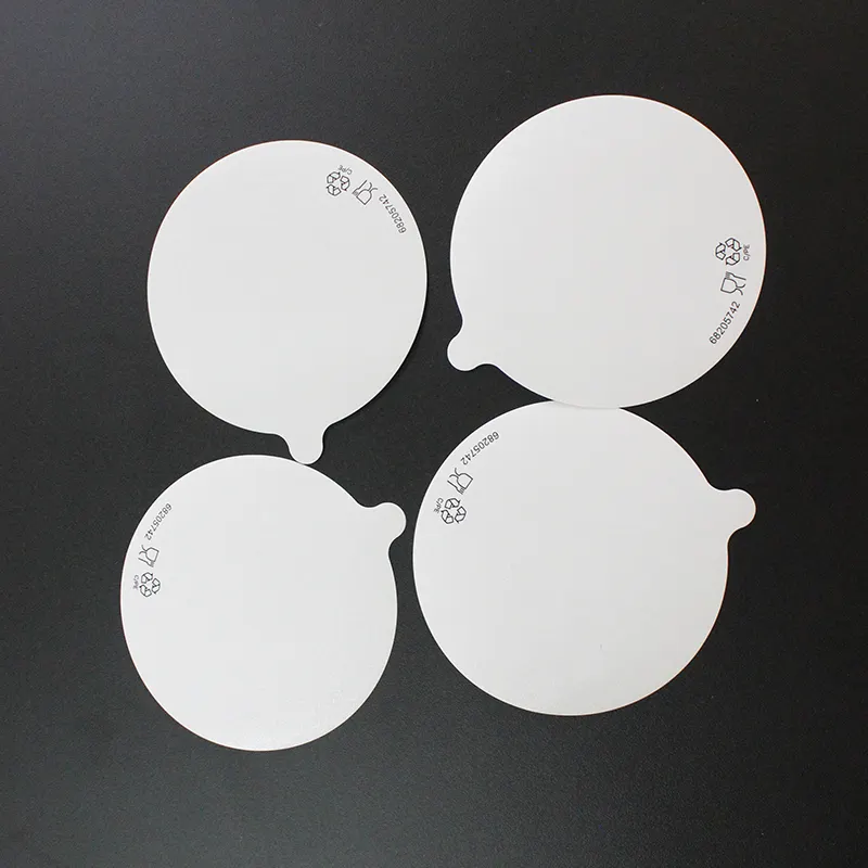 Impresión personalizada de sellado térmico troquelado película de tapa de papel de aluminio compuesto para embalaje de vasos de helado