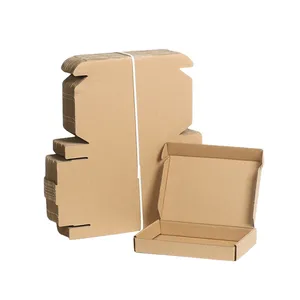 Переработанная картонная коробка для почтовых отправлений, картонная упаковка, биоразлагаемая маленькая гофрированная картонная коробка для доставки с логотипом заказчика