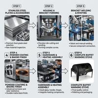Réchauds de buffet professionnels en acier inoxydable 9L, chauffe-plats pour cuisine commerciale, alimentation alcool/électrique, équipement de restauration événementielle A++