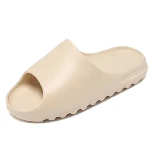 Sıcak satış Yeezy ayakkabı toptan özelleştirilmiş düz renk kaymaz Eva düz Unisex plaj sandalet rahat slaytlar terlik
