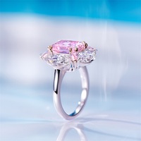 Bague en diamant de laboratoire brillant d'Europe et d'Amérique, bagues en moissanite, argent sterling 925, bague entièrement sertie de zircon