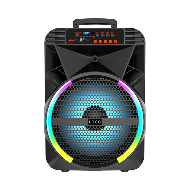 Best Sell 15" Trolley Party Speaker Wireless Mic 40W Active for 5.0 Karaoke Speaker for Computer Outdoor High Quality RGB