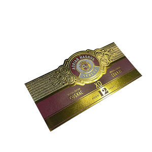 Bao Bì Vòng Vinyl Chống Thấm Nước Dập Nổi Uv Tự Dính In Logo Tùy Chỉnh Bao Bì Nhãn Xì Gà Lá Vàng - Product Image 5