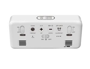 Reloj digital de escritorio proyectable, despertador de hotel con pantalla negativa y tuedores, carga inalámbrica - Product Image 4