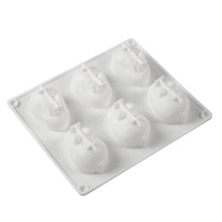 6 Löcher Kaninchen förmige Silikon form 3D Bunny Candy Pudding Form Handgemachte Mousse Kuchen Dekorations werkzeuge Back geschirr