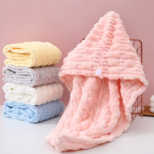 Nouvelle casquette en polaire corail qui absorbe rapidement l'humidité, sèche rapidement, est douce pour la peau et antimicrobienne, idéale pour les salons de coiffure - Product Image 3
