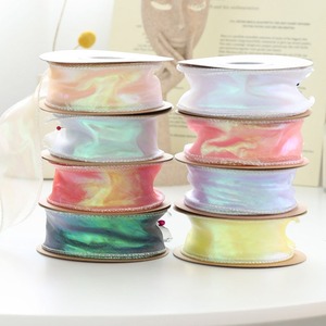 ผ้าทูลล์หางปลาสีรุ้งขนาด 4 ซม. รุ่นใหม่ปี 2026, ผ้าทูลล์ลายดอกไม้สำหรับตกแต่งห่อของขวัญ, ผ้าทูลล์ริบบิ้นสีรุ้งสำหรับตกแต่งช่อดอกไม้ - Product Image 4
