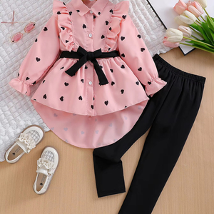 Vêtements pour enfants de 4 à 7 <span class=keywords><strong>ans</strong></span>, vente en gros, boutique, ensemble chemise et <span class=keywords><strong>short</strong></span> pour bébé et tout-petit, ensemble de vêtements pour filles, été - Product Image 1