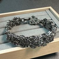TIANSHE [Série Noire] Boucles d'oreilles, bagues, bracelets vintage, accessoires de luxe pour robe, ensemble noir