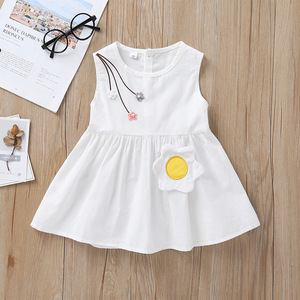 Vestidos de Princesa Bordados con Flores para Niñas Pequeñas, Vestido de Verano sin Mangas con Corte en A, Ropa de Algodón para Niñas - Product Image 4