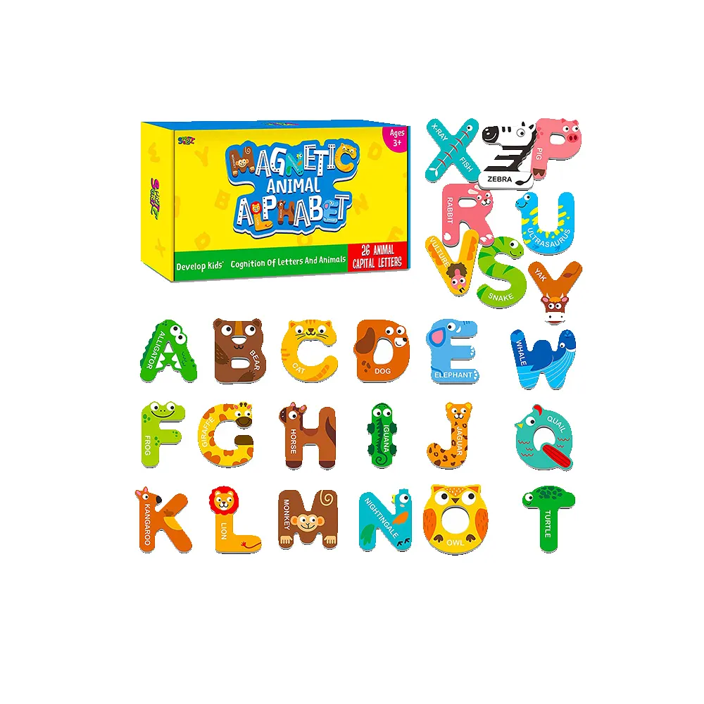 Lettere magnetiche di grandi dimensioni alfabeto animale carino ABC magneti per frigorifero Set di giocattoli colorati maiuscole