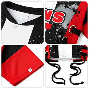 Maillot de football court pour <span class=keywords><strong>femme</strong></span>, personnalisé avec motif imprimé intégral, manches courtes, col en V - Product Image 2