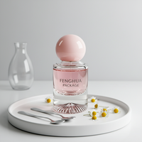 Botol Parfum Kaca Silinder Mewah FENGHUA dengan Pompa Semprot, Permukaan Berhias Hot Stamping & Gold Stamping