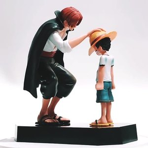 Figurines PVC Luffy au chapeau de paille et <span class=keywords><strong>Shanks</strong></span> aux cheveux roux pour collection, jouets de voiture et de bureau - Product Image 1