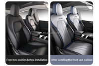 Funda de Asiento de Coche de Cuero Nappa, Ajuste Personalizado para Tesla Model Y 2020-2025, 5 Plazas, Envoltura Completa, Mejora Interior, Compatible con Calefacción de Asientos y Airbag