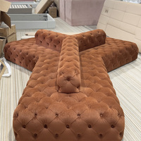 Canapé modulaire en cuir capitonné personnalisable de luxe, mobilier italien de luxe, Foshan