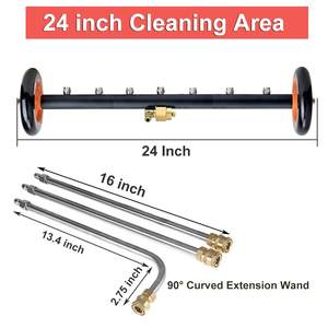 批发二合一压力清洗机底盘清洗机水扫帚24英寸表面清洗机动力清洗机附件额外清洗手套 - Product Image 5