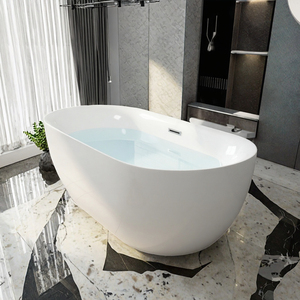 Baignoire ovale autoportante moderne en acrylique avec fonction de trempage, marque <span class=keywords><strong>Bluesea</strong></span>, style européen - Product Image 2