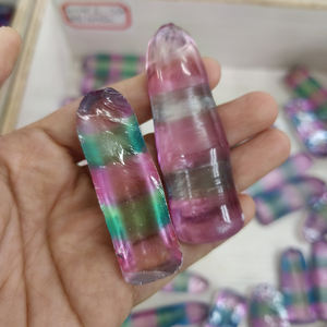 Paraiba non taillée et 18 #   Matériaux bruts de corindon bicolore, pierres précieuses synthétiques brutes pour la fabrication de pierres précieuses en vrac - Product Image 4