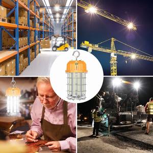 Lampe de travail LED portable, guirlandes lumineuses de chantier, éclairage LED temporaire, éclairage de chantier, éclairage d'atelier, éclairage extérieur - Product Image 4