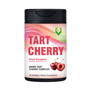 Capsules de cerise acidulée OEM ODM 800MG, complexe de fruits, antioxydant puissant à base de plantes, favorise la santé immunitaire et cérébrale pour adultes - Product Image 1