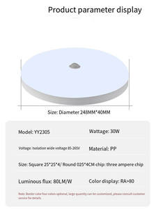 إضاءة ليلية حديثة سقف بأضواء ليد 30 واط 18 واط ، حث تلقائي على طراز PIR Luna مع مصباح ليد أنيق - Product Image 6