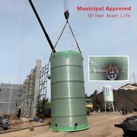 Estación de Bombeo Prefabricada Integrada de FRP de 20m/h con PLC Automático + Manual, Bomba Doble, Estación Subterránea para Aguas Residuales Municipales y Lluvia
