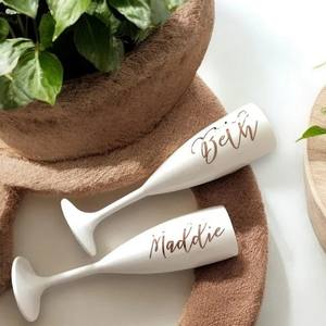 Customizable One-Piece White Plastic Wedding for Champagne Reusable and Disposable Goblet with Custom Logo <strong>Sale</strong> <strong>on</strong> <strong>ETSY</strong> - Product Image 2