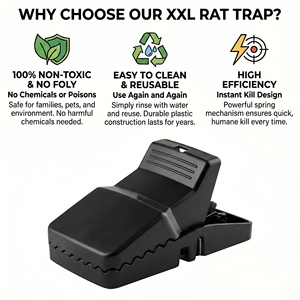 Piège à rats XXL 21 cm - Pièges à impact professionnels pour grands rats |   Réutilisable, sans produits toxiques |   Pour la maison, le garage, le grange, l'entrepôt - Product Image 4