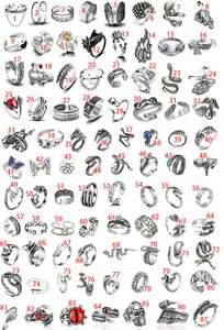 Conjunto de anéis punk de prata, para homens e mulheres, legal, gótico, anel empilhável, vintage, animal em massa, boho, anel robusto