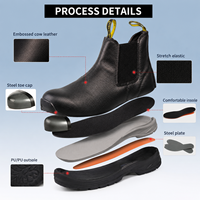 Bottes de sécurité AOXIANG en cuir véritable avec semelle extérieure en PU, antistatiques, à embout en acier, pour semelle intermédiaire, pour usage en usine et sur chantier