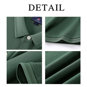 Vêtements pour hommes avec logo personnalisé pour polo d'affaires formel blanc à manches courtes grande taille 100% coton tricoté tissu imprimé pour hommes - Product Image 3