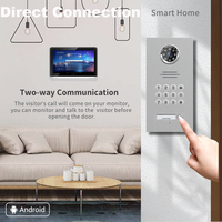 POE Android Interphone Tuya Smart Vidéo Porte Téléphone IP Villa Interphone avec Mot de Passe Déverrouiller Clavier Physique Clavier Déverrouiller Sonnette