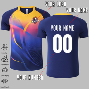 2526 Kaos Latihan Sepak Bola Pria New Jersey Kerah Bulat Cepat Kering Bernapas 1pc/Grup Cetak Digital Nama & Nomor Tim Kustom - Product Image 6