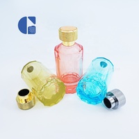 Flacon de parfum en verre vide de luxe à nervures verticales, 100 ml, avec bouchon métallique, couleur personnalisée, flacon vaporisateur de parfum