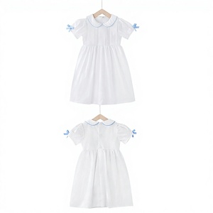 空白童装西班牙风格童装短袖纯棉女婴服装pastle彩色女童复活节连衣裙 - Product Image 1