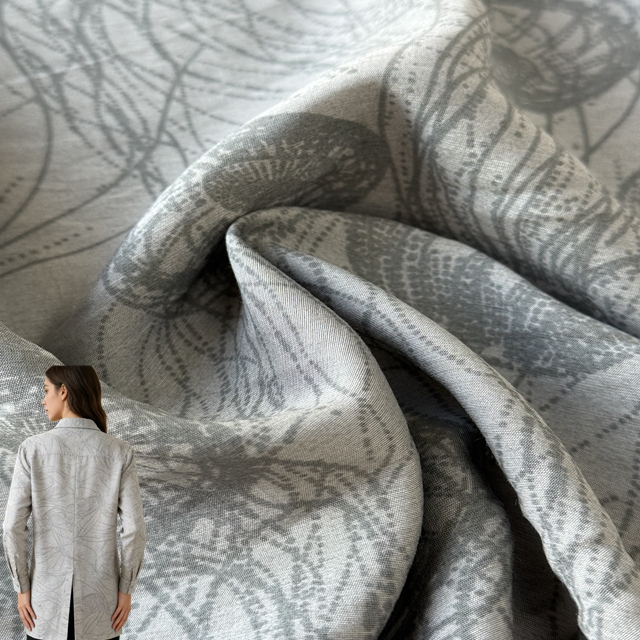 Ready to Sell Top Grade Printed Rayon Nylon Fabric for Women Shirt and Blouse