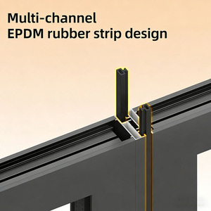 Finestre Scorrevoli in <span class=keywords><strong>Alluminio</strong></span> con Isolamento Termico, Vetro Temperato Antiuragano, Insonorizzate, Design Semplice e Moderno - Product Image 3