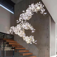 Lustre personnalisé en céramique, lustre en métal et céramique, adapté aux salons, villas et projets hôteliers