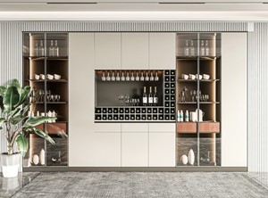 Armoires à vin en bois sur mesure haut de gamme JINGSHUN pour un usage domestique avec services de conception gratuits, meubles en bois massif durables, usine - Product Image 3