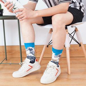 Vente en gros Nouveauté Célèbre Art Graphique Chaussettes Hommes Unisexe Drôle <span class=keywords><strong>Van</strong></span> <span class=keywords><strong>Gogh</strong></span> Peinture Coton Chaussettes - Product Image 2