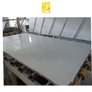 BOTON STONE Artificial Stone Production Line Sparkling Grey Quartz Slab with Mirror Flecks