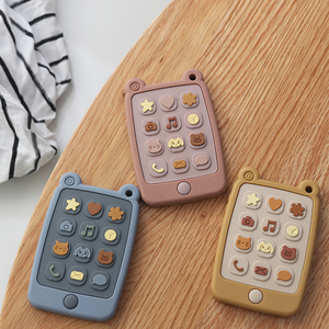 BPA Free Custom Silicone morbido bambino massaggiagengive giocattolo calcolatrice per bambini bambino masticare lenitivo dentizione anello catena sonaglio - Product Image 4