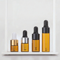 Botol Kaca Mini Transparan/Frosted untuk Minyak Esensial & Essence 2ml 3ml 5ml 10ml Grosir, Botol Kaca Kosmetik