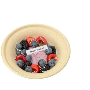 Tazón desechable de pulpa de papel redondo, biodegradable, para fiestas, ensaladas de frutas, yogur, comida para llevar - Product Image 5