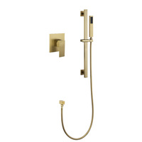Ensemble de douche encastré transfrontalier en acier inoxydable 304 brossé pour baignoire, avec douchette à main chaud/froid et fonction pluie à massage doux