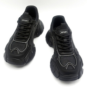 Chaussures Chunky pour Hommes à Semelle Épaisse Rehaussante, Respirantes en Maille, Sportives d'Été, à Lacets, Bout Rond, Semelle Extérieure en Caoutchouc, Semelle Intermédiaire en EVA - Product Image 2