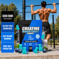 Gummies de créatine à marque privée 5000 mg par portion – Complément sportif pré-entraînement pour la force musculaire